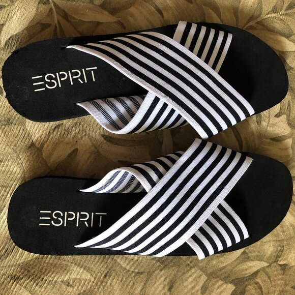 NEW Vintage Y2K ESPRIT Elastic Slide Pool Sandal - Picture 2 of 8